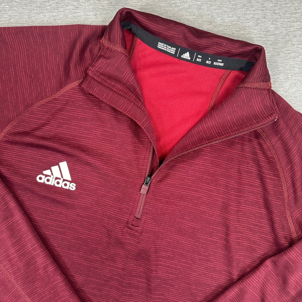 Adidas 1/4 Zip Pullover Woman's XLT 2 Burgundy Space Dye Long Sleeve Shirt
